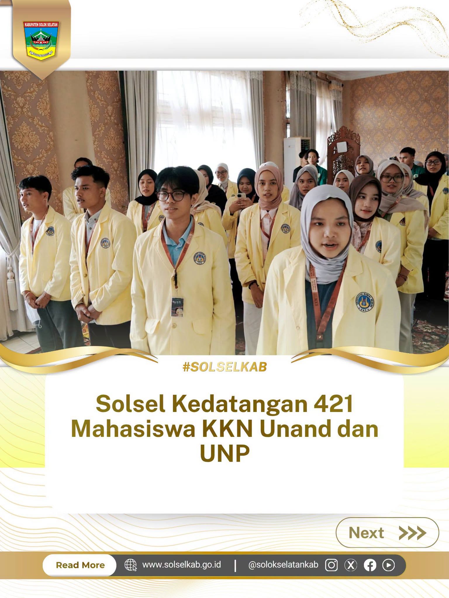 Solsel Kedatangan 421 Mahasiswa KKN Unand dan UNP